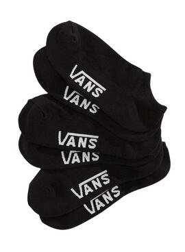 Calcetines Vans Classic Kick 3 pares negro para mujer y hombre