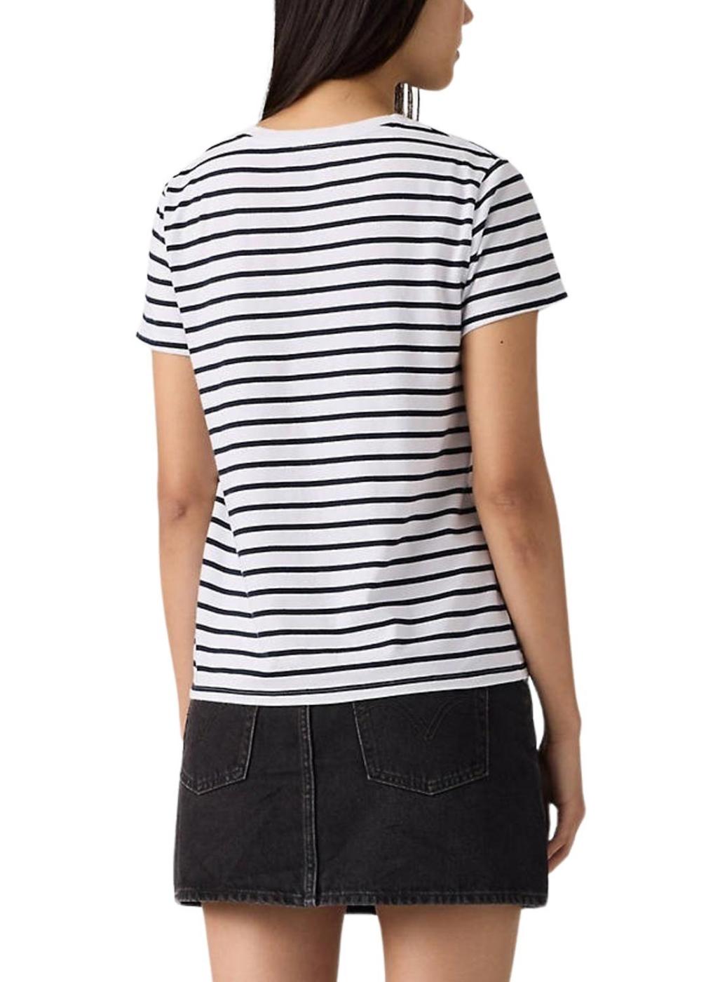 Camiseta Levis Emily estampado de rayas azul  para mujer