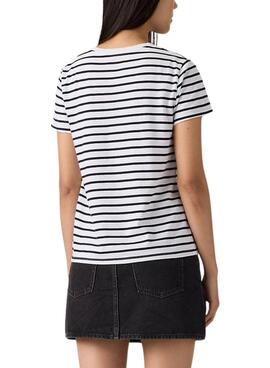 Camiseta Levis Emily estampado de rayas azul  para mujer