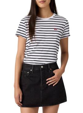 Camiseta Levis Emily estampado de rayas azul  para mujer