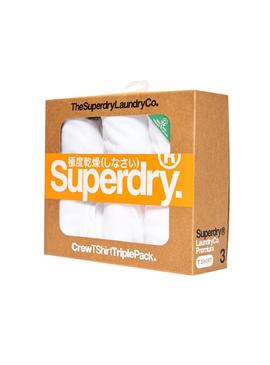 Pack Camisetas Superdry Slim Blanco Hombre