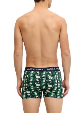 Pack calzoncillos Jack and Jones Flamingo flores para hombre