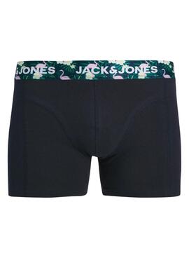 Pack calzoncillos Jack and Jones Flamingo flores para hombre