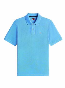 Polo Tommy Jeans básico azul celeste para hombre