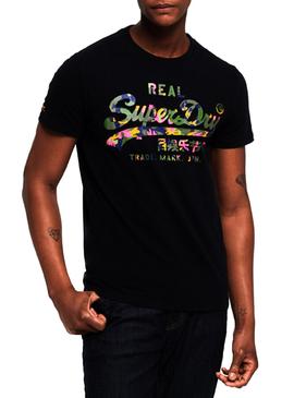 Camiseta Superdry Logo Camo Negro Hombre