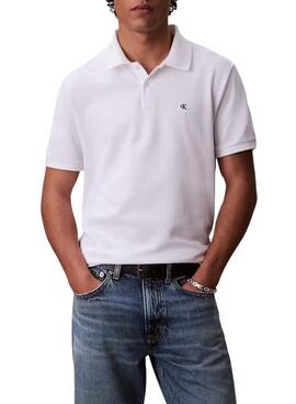 Polo Calvin Klein Jeans Monogram blanco para hombre