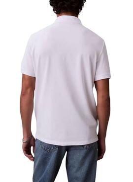 Polo Calvin Klein Jeans Monogram blanco para hombre