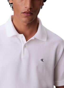 Polo Calvin Klein Jeans Monogram blanco para hombre