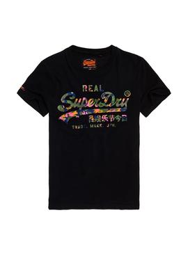 Camiseta Superdry Logo Camo Negro Hombre