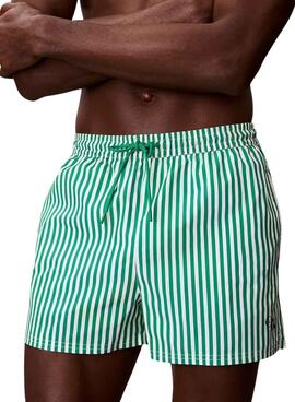 Bañador Calvin Klein Jeans Penny Stripe verde para hombre