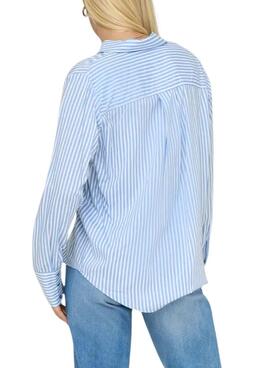 Camisa Only Berit azul y blanco para mujer