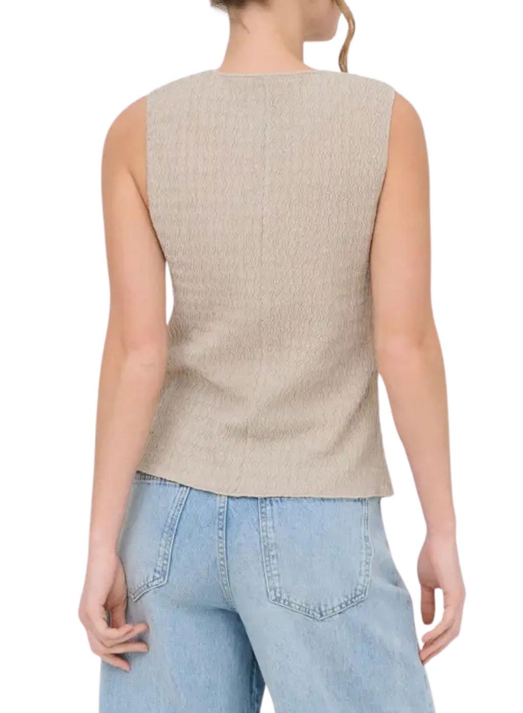 Chaleco Only Ilse estructura beige para mujer