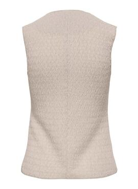 Chaleco Only Ilse estructura beige para mujer