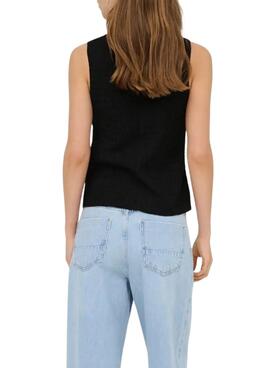 Chaleco Only Ilse estructura negro para mujer