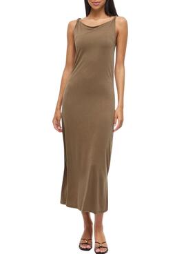 Vestido Vila Vimodala midi marrón para mujer