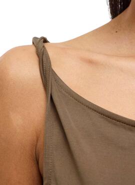 Vestido Vila Vimodala midi marrón para mujer