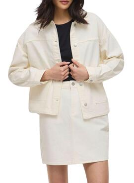 Cazadora vaquera Vila Jaf blanco para mujer