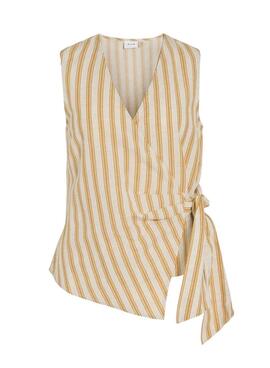 Top Vila Prisilla amarillo rayas para mujer