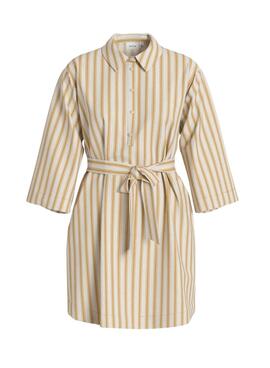 Vestido Vila Prisilla rayas amarillo para mujer
