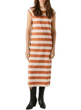 Vestido Pepe Jeans Lila beige y naranja para mujer