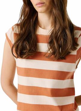 Vestido Pepe Jeans Lila beige y naranja para mujer