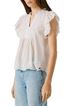 Blusa Pepe Jeans Daki blanco para mujer
