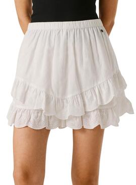 Falda pantalón Pepe Jeans Camila blanco para mujer