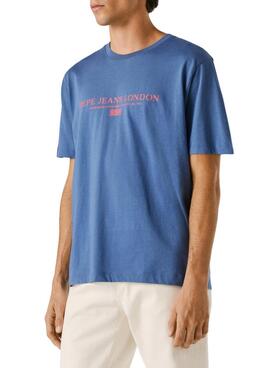 Camiseta Pepe Jeans Summer Logo azul para hombre
