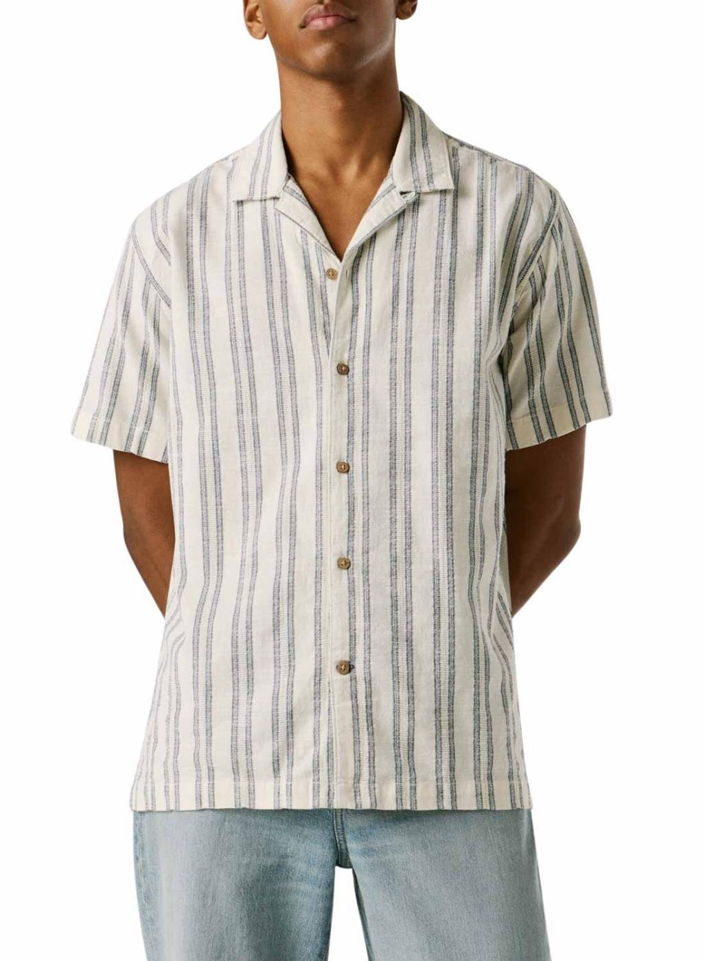 Camisa Pepe Jeans Pershore blanco rayas para hombre
