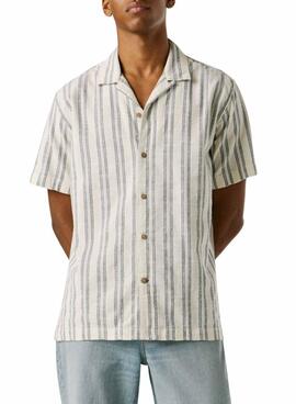 Camisa Pepe Jeans Pershore blanco rayas para hombre