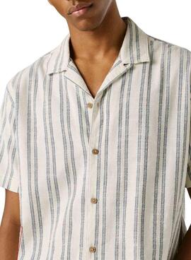 Camisa Pepe Jeans Pershore blanco rayas para hombre