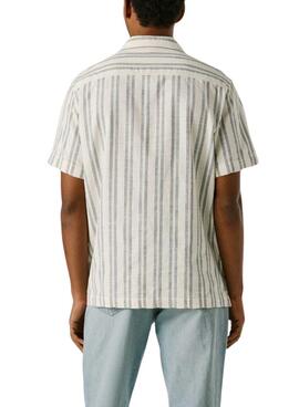 Camisa Pepe Jeans Pershore blanco rayas para hombre