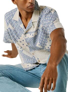 Camisa Pepe Jeans Pisarrot patchwork azul para hombre