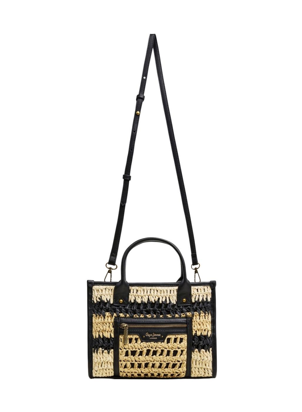 Bolso Pepe Jeans Zadie beige y negro para mujer