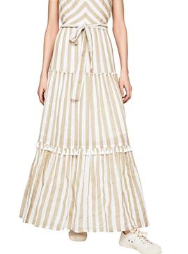 Vestido Pepe Jeans Blanca Beige Mujer