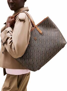 Bolso Tommy Hilfiger Monoplay Tote marrón para mujer