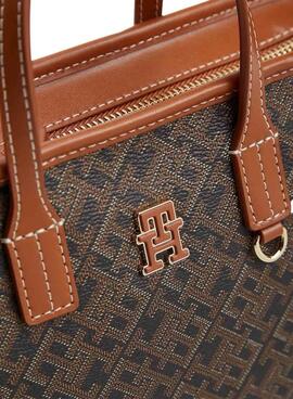 Bolso Tommy Hilfiger Monoplay mini tote marrón para mujer