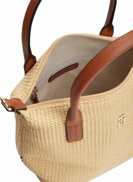 Bolso Tommy Hilfiger Popette mini rafia para mujer