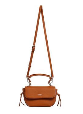 Bolso Pepe Jeans Ambra script marrón para mujer