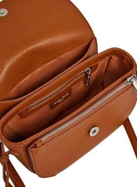 Bolso Pepe Jeans Ambra script marrón para mujer