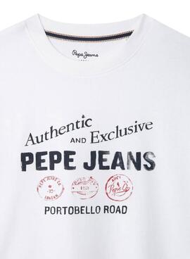 Camiseta Pepe Jeans Carter estampado logo blanco para niño
