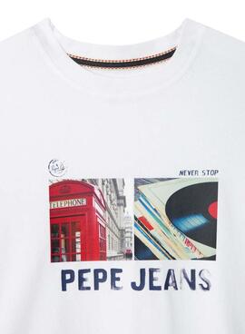 Camiseta Pepe Jeans  Ash estampado gráfico blanco para niño
