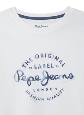 Camiseta Pepe Jeans Beckett logo blanco para niño