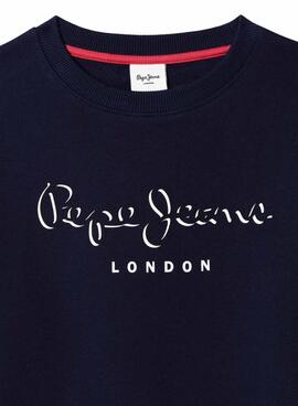 Sudadera Pepe Jeans Michael logo azul marino para niño