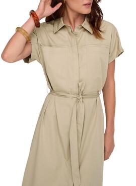 Vestido Only Tanny beige para mujer