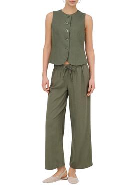 Chaleco Only Goa verde para mujer