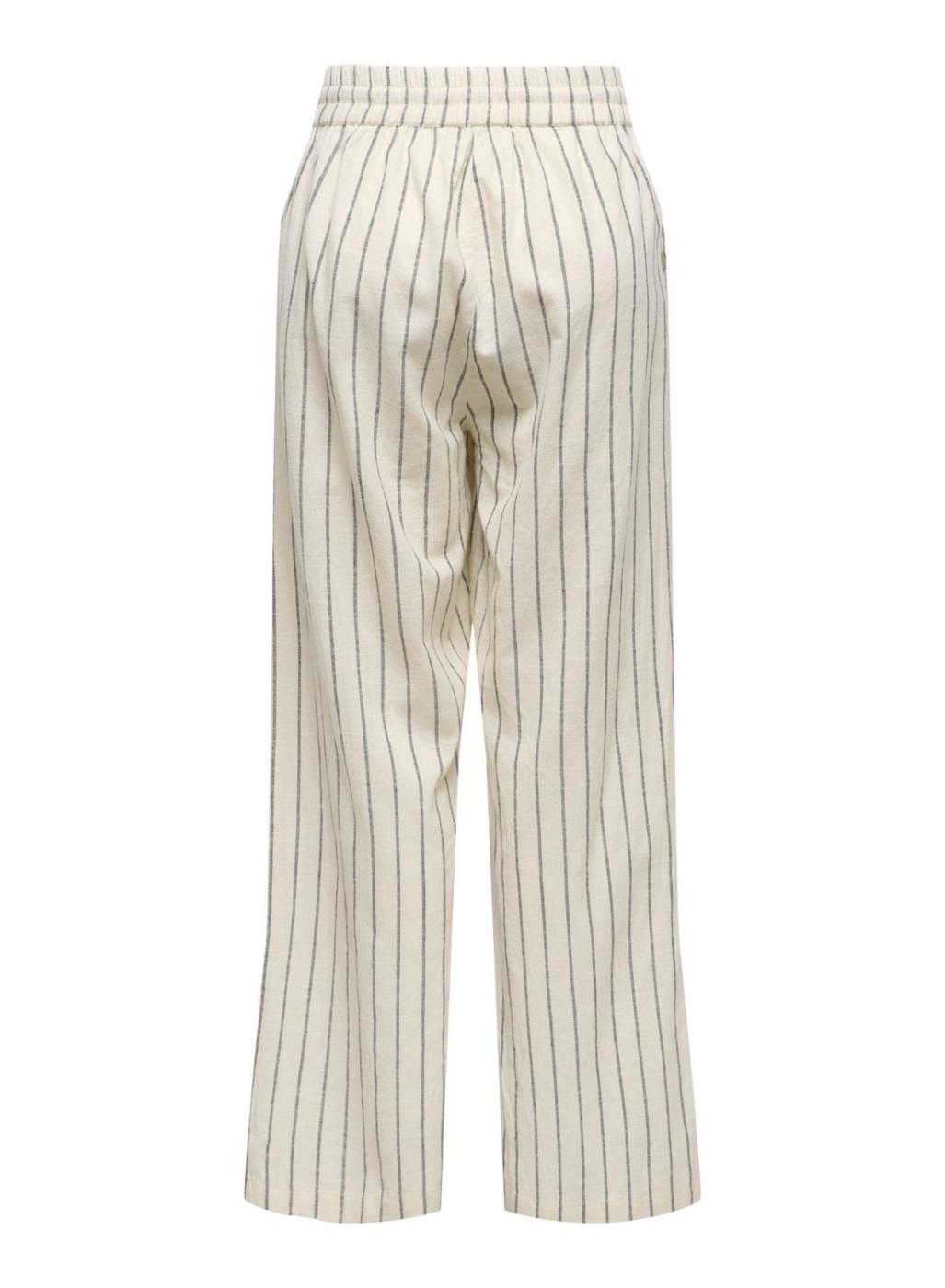 Pantalón Only Tizana rayas beige y azul para mujer