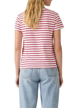 Camiseta Levis Emily Stripe rojo y blanco para mujer