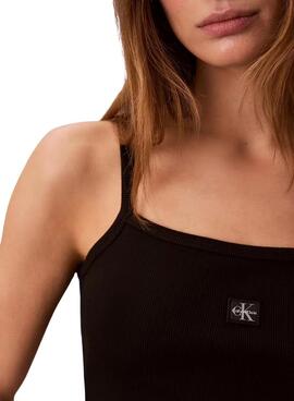 Crop Top Calvin Klein Jeans Baby negro para mujer