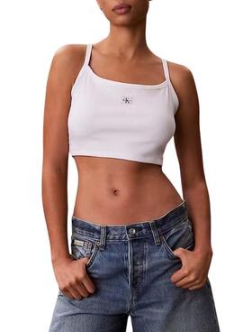 Crop Top Calvin Klein Jeans Baby blanco para mujer
